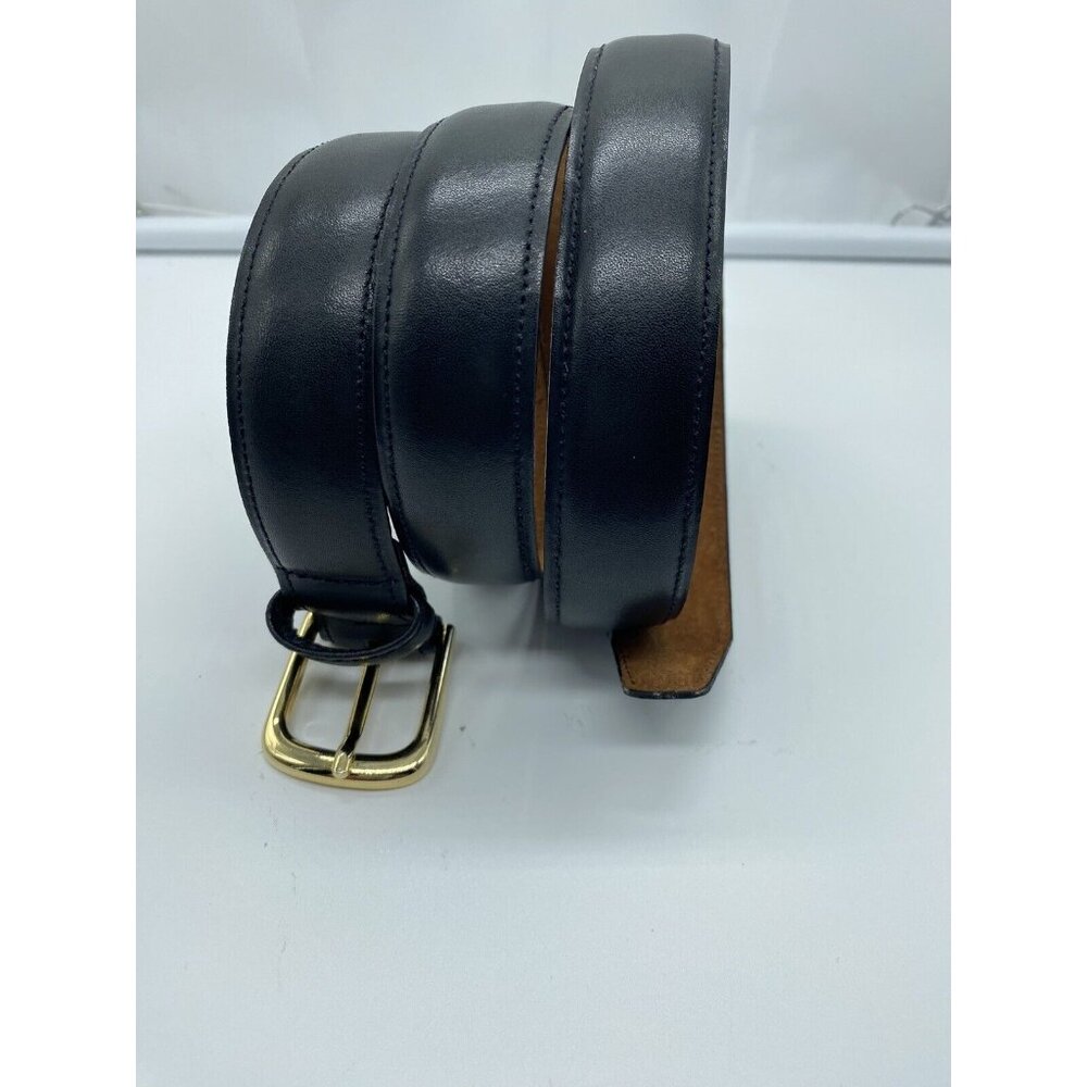 Black Genuine Leather Belt Men's Size 38 Style 3321 USA Made